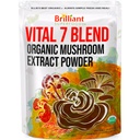 Ellie's Best 7 Mushroom Powder Extract Blend Supplement Organic 114 Servings High Potency Double Extracted Cordyceps, Reishi, Turkiet Tail, Chaga, Lion's Mane - 4oz