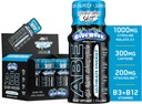 All Black Everything Energy Shots | 12 Pack | 300 mg koffein | Blue Razz | Zero Sugar | Energifokus Supplement | Nootropic Blend för gym eller arbete