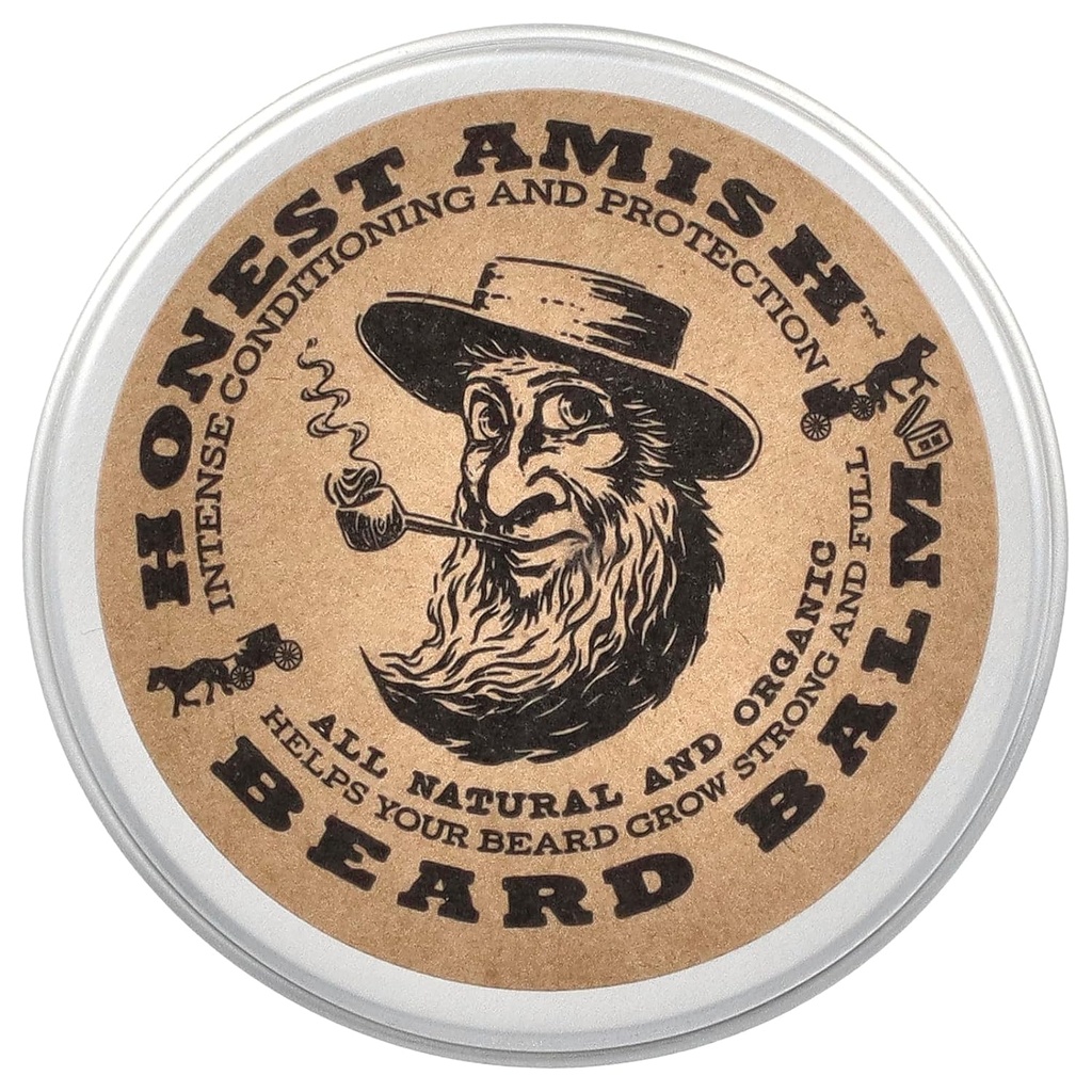 Ärlig Amish Beard Balm Leave-in Conditioner - Tillverkad med endast naturliga och organiska ingredienser - 2 Ounce Tin