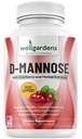 100% ren D-Mannose med Cranberry Extract - Hjälper till att rengöra föroreningar, naturlig urinvägshälsa, lever och blåsstöd kapslar, icke-GMO