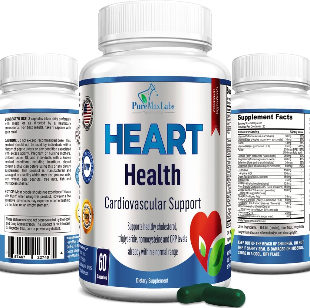 Heart Health Supplement - Supports Heart Health - 60 Capsules