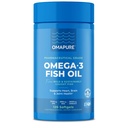 OMAPURE Fish Oil Supplements with Omega 3 Fatty Acids (1 Bottle, 120 Softgels) - High EPA, DHA, & IFOS Fish Oil Pills Support Heart & Joint Health - Burpless Fish Oil främjar hjärnfunktion