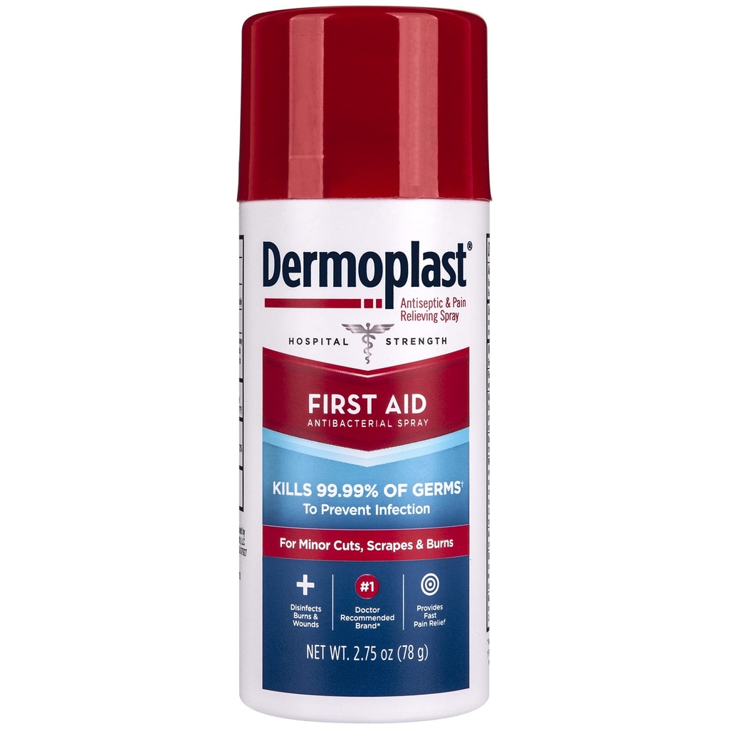 Dermoplast First Aid Spray, Analgesic & Antiseptic Spray för Minor Cuts, Scrapes och Burns, 2,75 Ounce (Packaging May Vary)