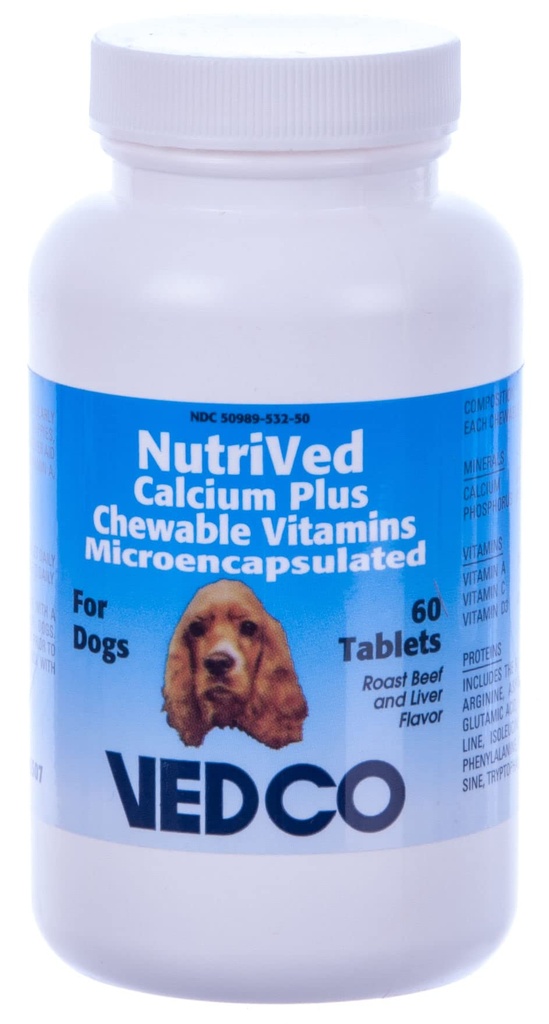 NutriVed Calcium Plus Chewable Vitaminer för hundar - 60 tabletter