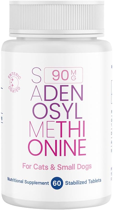 SAM-e Liver och Brain Health Supplement för små hundar och katter - med S-aDENOSYLmethionine (Sam), 60 belagda tabletter