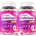 Sugar-Free Calcium Citrate Gummies 1000mg w / vitamin D3 K2, Magnesium, Zink, Boron, Mangan, Koppar för ben, Muscle & Immune, Ultimate Absorption Calcium Supplement för kvinnor och män - Vegan, 120 Cts