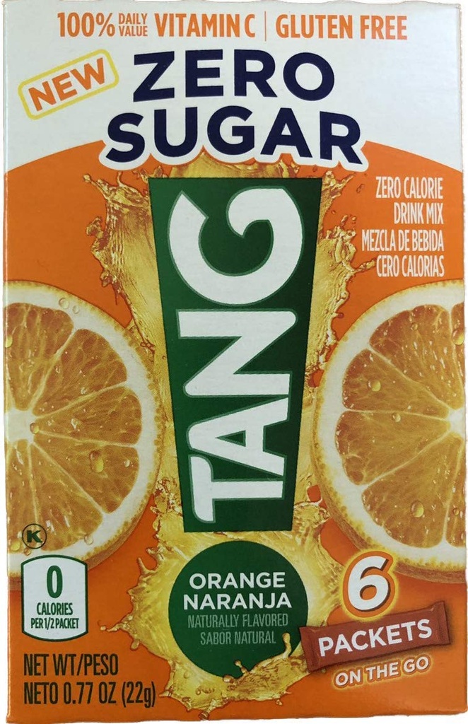 Tang On The Go! Orange Naranja Vitamin C Drink Mix 6 enkla öppna paket (Pack of 4)