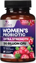 Probiotika för kvinnor Digestive Health Support - 90 miljarder CFU Women's Probiotic, 16 Strains, Cranberry, Vaginal Probiotic med prebiotika, PH, Immune, Urinary och Feminine Health Support, 60 kapslar