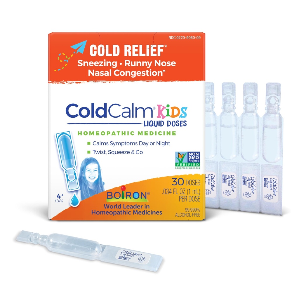 Boiron ColdCalm Kids Single-Use Drops för lättnad från kalla symtom på Sneezing, Runny Nose och Nasal Congestion - Sterile och Non-Drowsy Liquid Doses - 30 Count