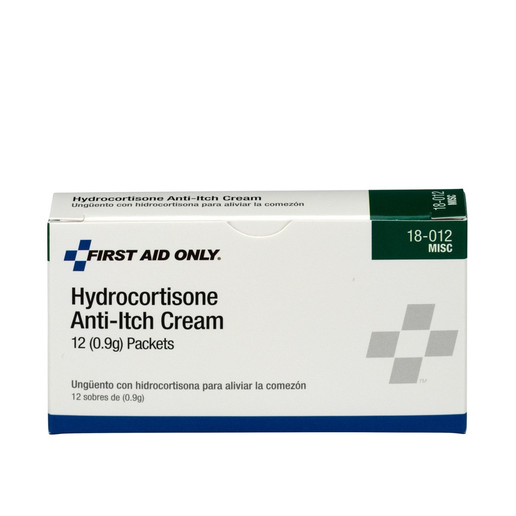 Första hjälpen Endast 18-012 Hydrocortisone Cream Packets, 12 Count
