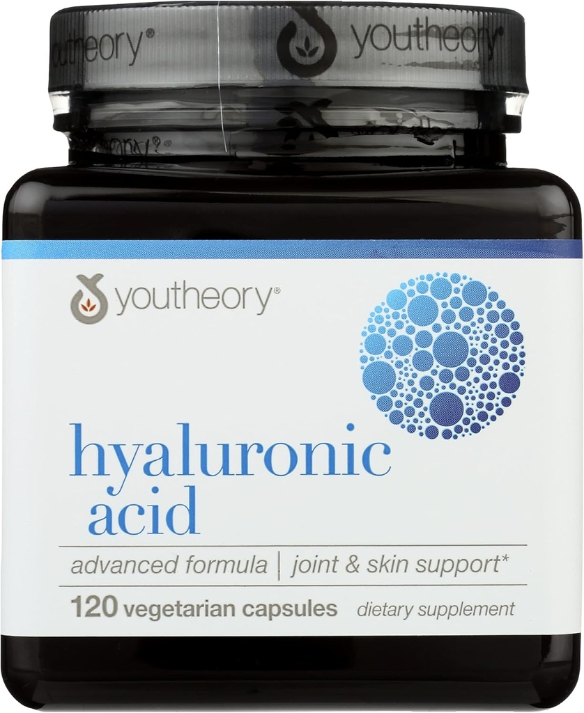 Youtheory Hyaluronic Acid Advanced Formula, Dairy Free, 120 kapslar (Pack av 1)