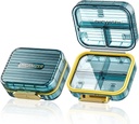Small Pill Box, Travel Pill Case, Acedada Daily Pill Container för Purse Pocket, Moistureproof 7 Compartments Pill Holder, Stylish Portable Medicine Vitamin Organizer för Supplements Fish Oils, Blue