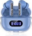 Blå trådlösa öronproppar P1 PRO, hörlurar trådlösa Bluetooth-hörlurar med tydliga samtal Mics Ear Buds, komfortable Fit, IPX7 Waterproof Long Battery Life, 30H Playtime för Sports Workout