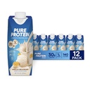 Rent protein Vanilla Protein Shake, 30g komplett protein, vitamin A, C, D och E plus Zink för att stödja immun hälsa, redo att dricka och Keto-Friendly, 11oz flaskor, 12 Pack