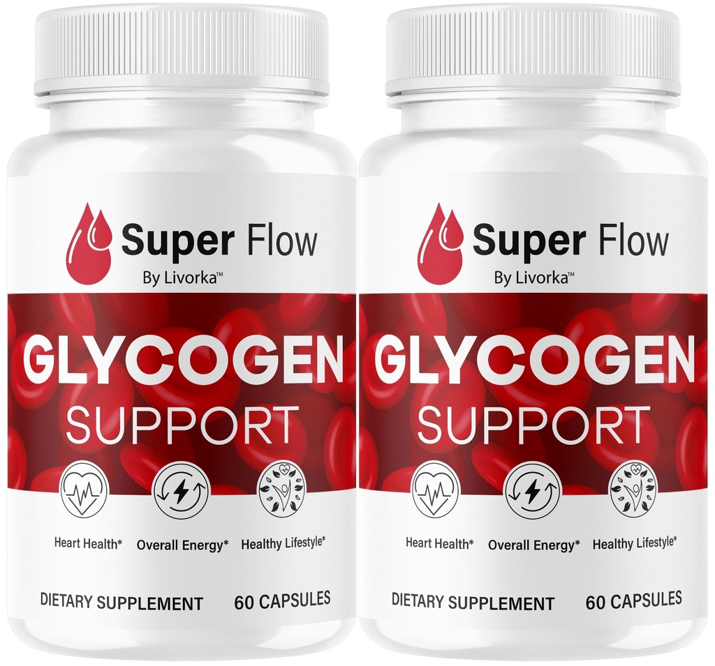 (2 Pack) Super Flow Glycogen - SuperFlow Glycogen Support Capsules, Super Flow, Glycogen Support Super Flow, Officiell SupperFlow Glycogen Support, Super Flow Glyco Optimizer, 60 kapslar för 2 månader