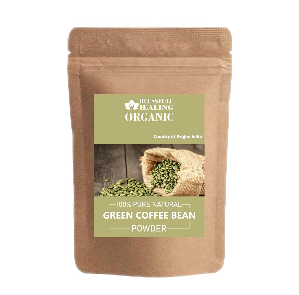 Organisk grön kaffebönpulver 100% ren naturlig 100 gram / 3,52 oz
