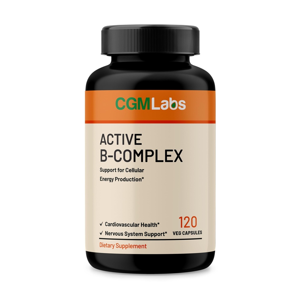 Vitamin B Complex - Aktiv B1, B2, B3, B6, B12, Thiamine, Riboflavin, Niacin, Folate, Biotin, Pantothenic Acid, Inositol av CGM Labs