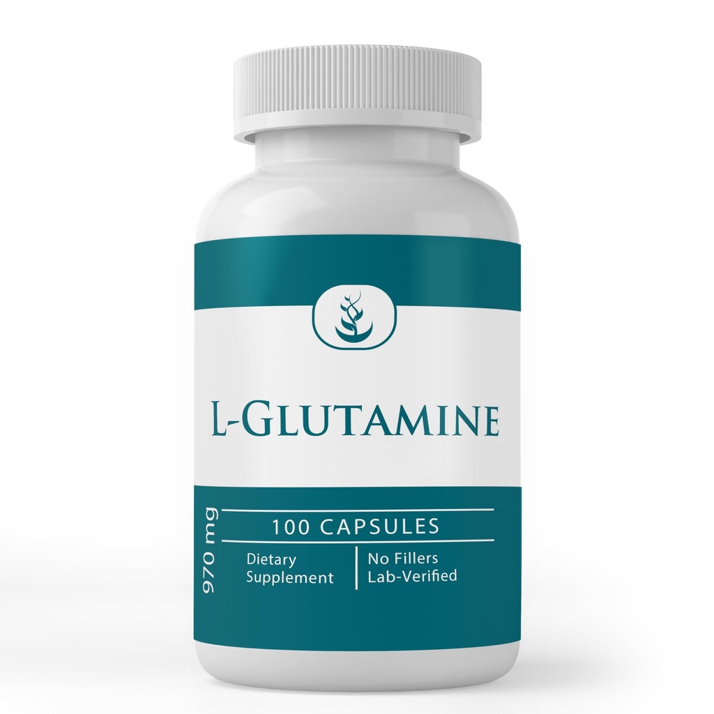 Rena originalingredienser L-Glutamin Naturligt källad Aminosyra, icke-GMO & Glutenfri (100 kapslar)
