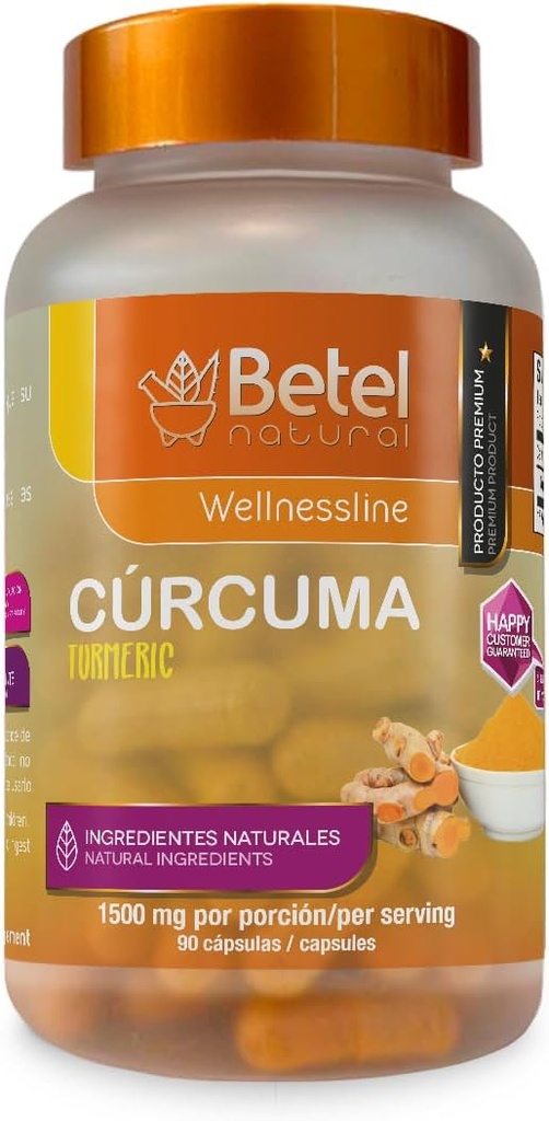 Betel Natural Premium Curcuma Turmeric Capsules 1500 mg per servering - 90 kapslar