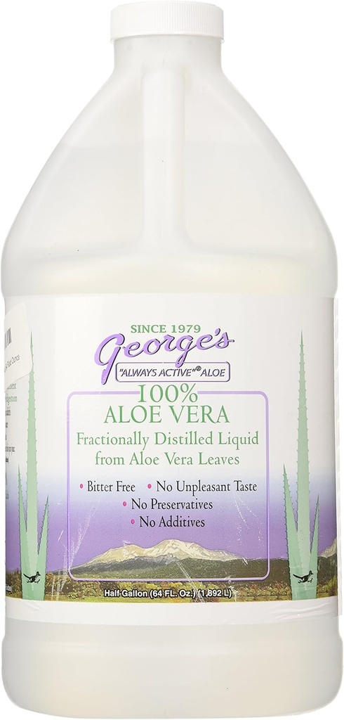 George's Aloe Vera Supplement Softgel, 64 Fluid Ounce, 100% Aktiv Aloe Vera Liquid