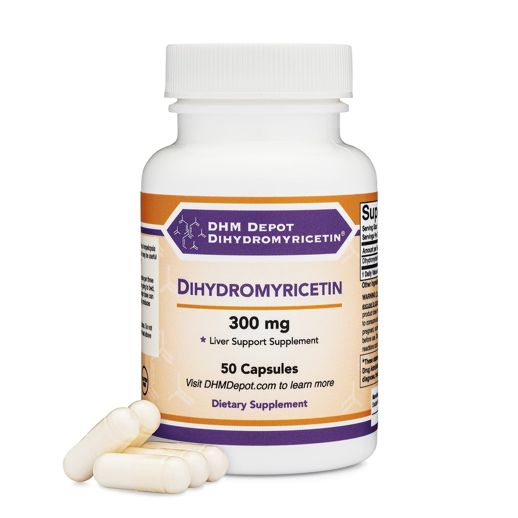 Dihydromyricetin (DHM) 50 kapslar, 300mg, Liver Support Supplement (Tredje part testad) (DHM Depot) Non GMO, Gluten Free (Liver Cleanse Detox & Repair) av Double Wood
