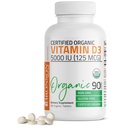 Bronson Vitamin D3 5000 IE Certified Organic Vitamin D Supplement, Non-GMO, USDA Certified, 90 tabletter