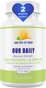 Våra dagliga Vites L-Methylfolate B Complex Cofactors & Essential Amino syror (7,5 mg) - Aktiv folat, Methylated B12 Methylcobalamin, B6 och Glycine - 60 Count
