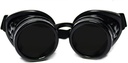 GloFX Steampunk Goggles Tinted - Rave EDM Festival Tillbehör - Gothic Cosplay Welder Goggles - Black Goggles med mörka Tint Lins