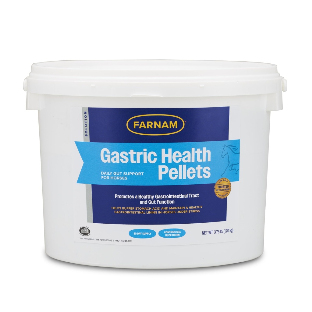 Farnam Gastric Health Pellets, Daily Gut och Digestive Health Supplement för hästar hjälper till att upprätthålla en hälsosam gastrointestinal träning och gutfunktion