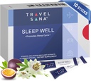 Sleep Well | Stöder Jet Lag Relief för resenärer | Melatonin 1 mg, Passionflower Extract & Vitamins | Natural Sleep Support för resenärer | Fast-Acting | 10 Sticks