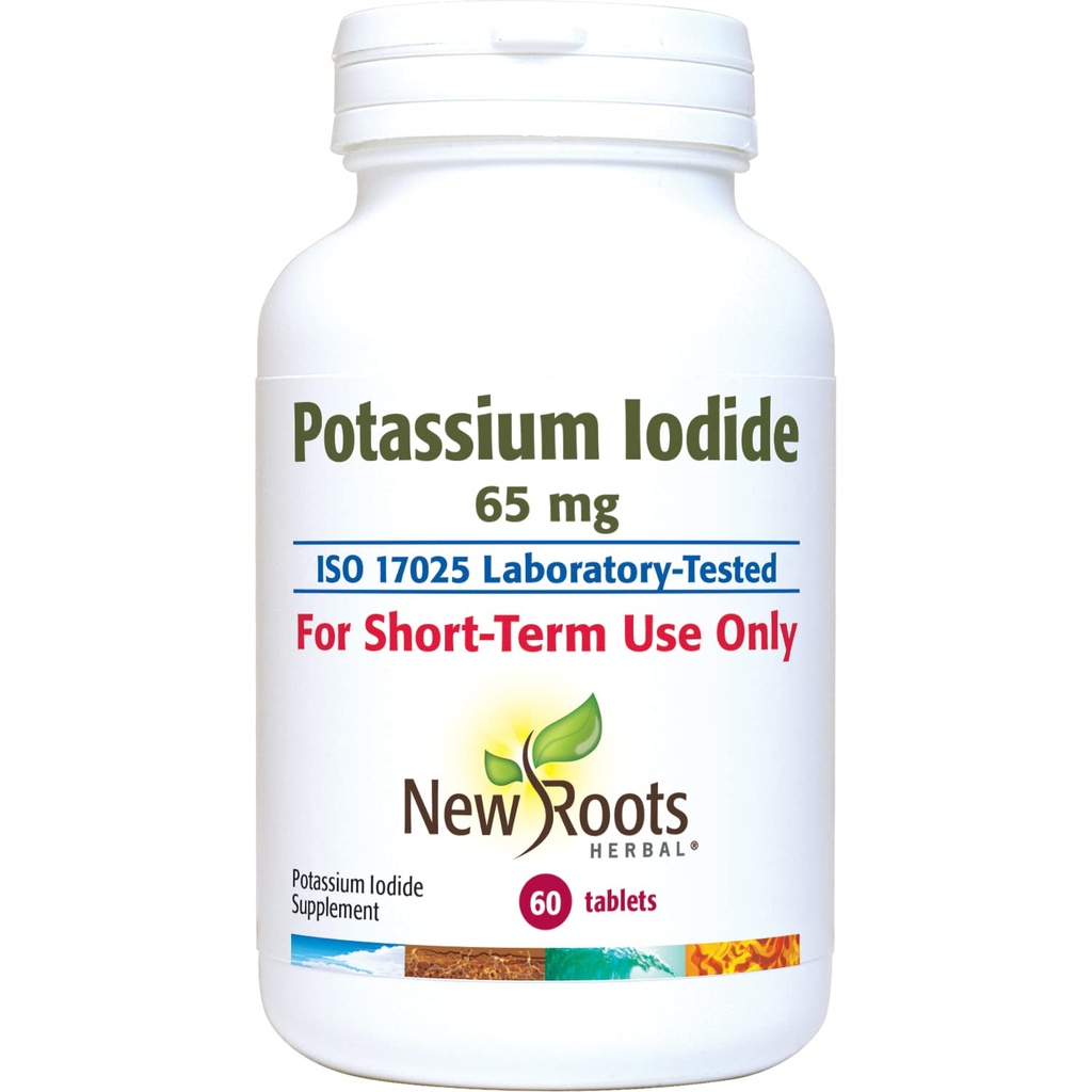 Kaliumjodid 65 mg | Nödanvänd strålskydd och sköldkörtelstöd | (60 tabletter) jod - YODO Naciente | Essential Survival Kit Supplement | NYA ROOTS HERBAL