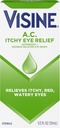 Visine A.C. Itchy Eye Relief Eye Drops med Zink Sulfate & Tetrahydrozoline HCl, Eye Drop Behandling med Redness Reliever & Astringent för Itchy, Red, Watery & Irritated Eyes, 0,5 fl. oz