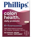 Phillips Colon Health Daily Probiotic Capsules, 4-i-1 Symptom Defense för att hjälpa till att försvara mot Occasional Gas, Bloating, förstoppning och Diarrhea, Daily Supplement, 30 Count