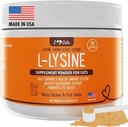 iHeartCats L-Lysine for Cats - Immune & Respiratory Supplement for Cats - Cat Sneezing & Runny Nose Relief - L-Lysine Powder with Cat Nip - Chicken & Salmon Flavor