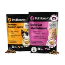 Cat Multivitamins + Immune Support Lysine Dual Texture Chew Supplement Bundle - Stöder överlag Immune Health, Joints, Skin & Coat och Cat Allergy Relief - Sneezing, Runny Nose
