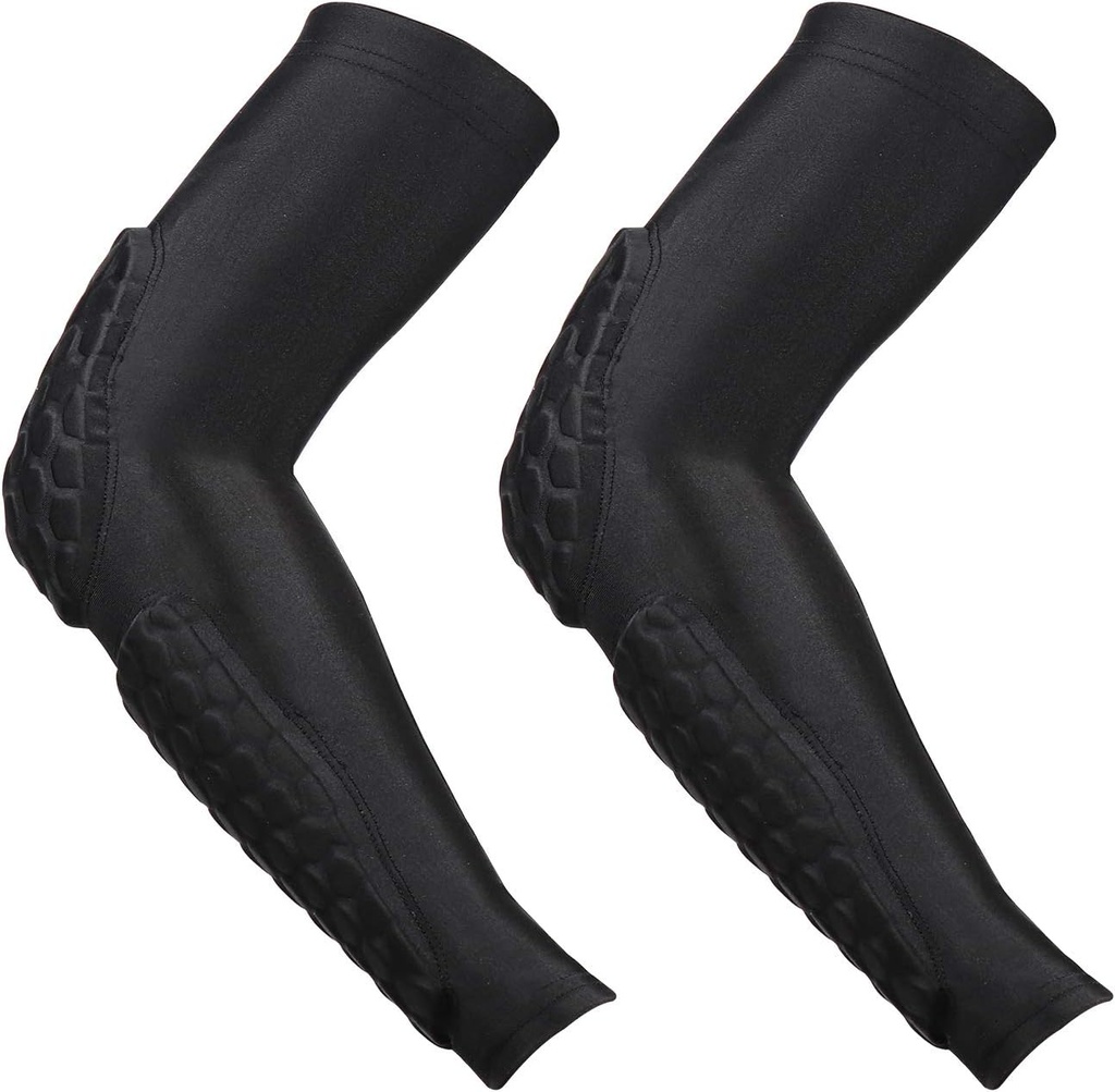 GUOZI Arm Elbow Sleeves, [2 Pack] Honeycomb Crashproof Arm Elbow Pads för Youth Adult Sports Football Basketball Volleyball