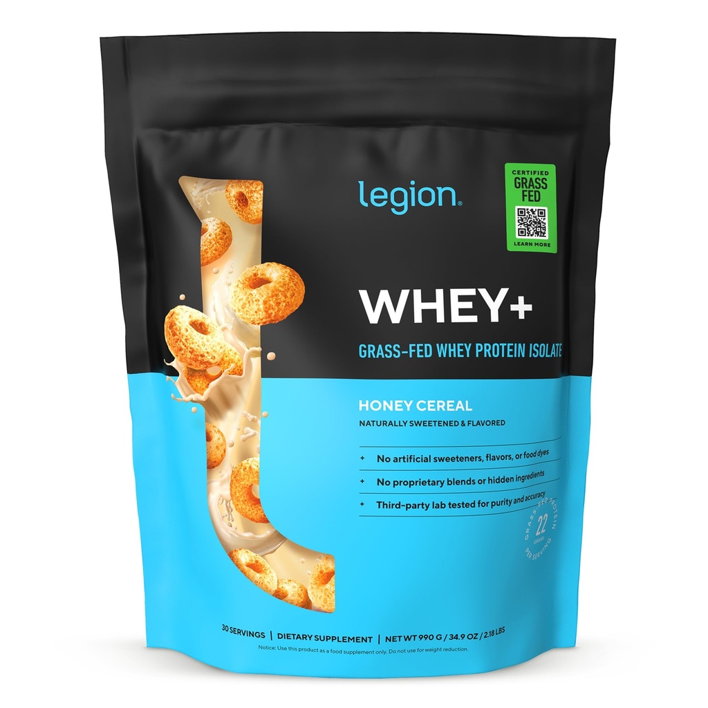 LEGION Whey+ Protein Whey Isolate från Grass Fed Cows - Whey Protein Isolate Powder Low Calorie, Non-GMO, Sugar Free, Laktos och Gluten Free, All Natural Protein Powder för Män & Kvinnor, 30 portioner