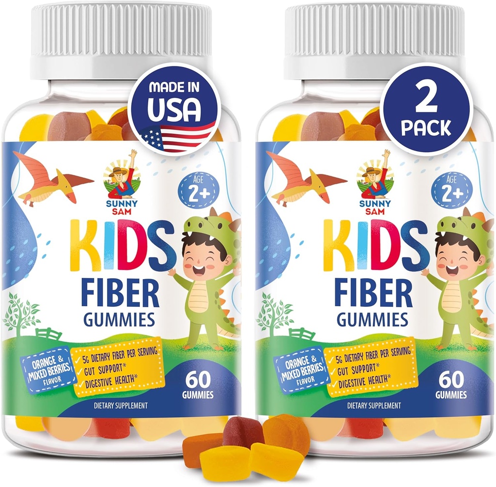SUNNY SAM Fiber Gummies för barn och vuxna - Fiber Chewable Gummy för förbättrad immunitet, optimal överlag välbefinnande