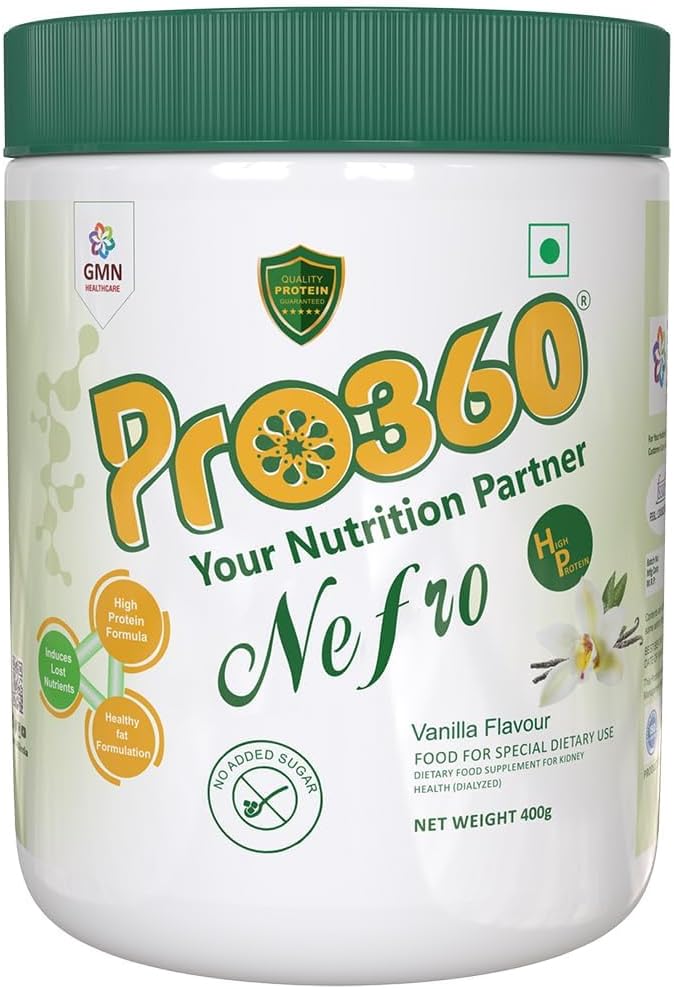 Nefr.o HP 400g (FKA Nephro) - Dialysis Care Nutritional Supplement Powder - High Protein Formula Enriched with L-Taurine, L-Carnitine for Kidney/Renal Health – No Added Sugar, Vanilla Flavour