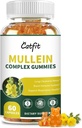 Catfit Mullein Gummies for Lungs – Mullein Leaf Extract with Quercetin, Elderberry for Respiratory & Immune Support,Lung Health & Breathing, Vegan, Pineapple Flavor, 60 Gummies