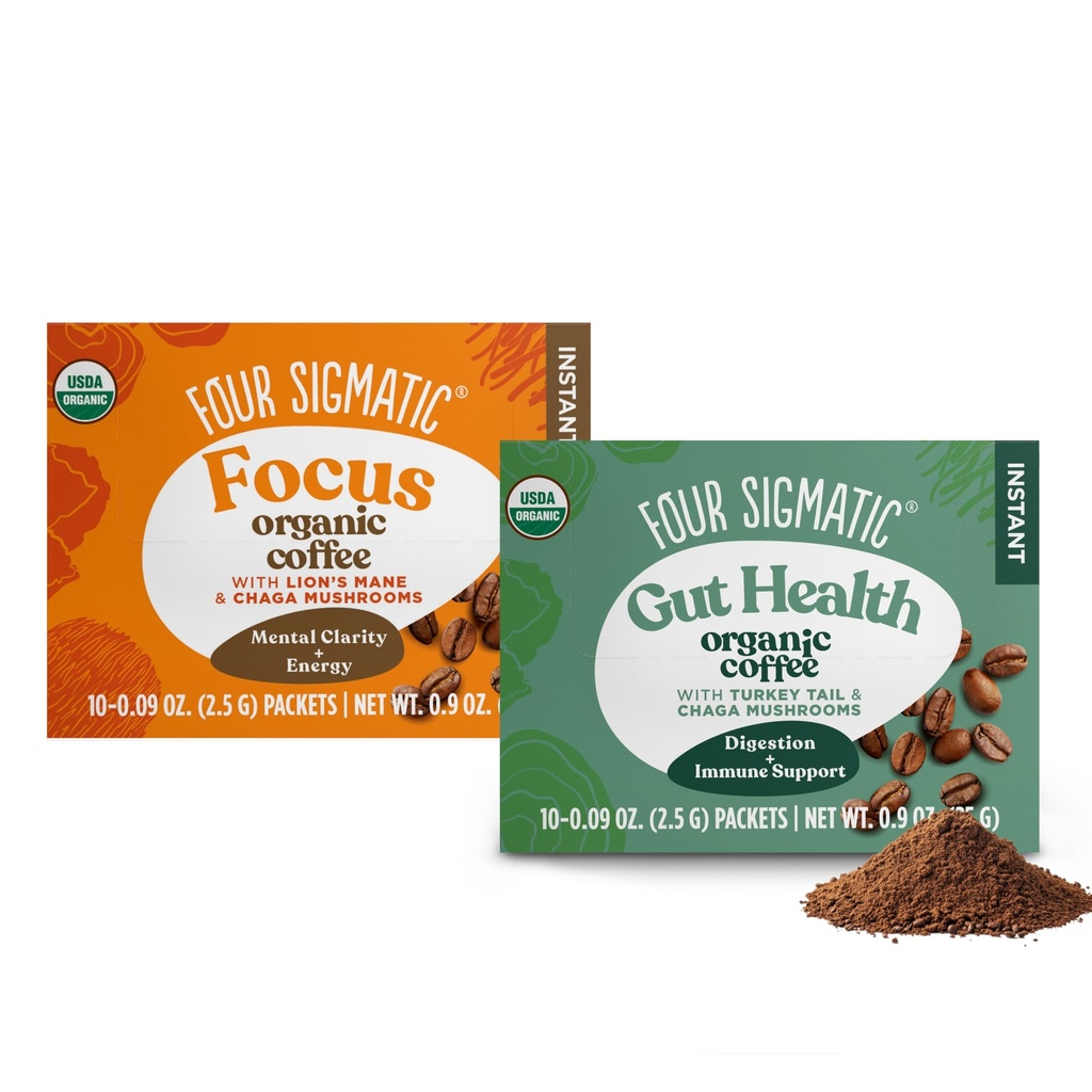 Fyra Sigmatic Mushroom Coffee Mix Pack av 2 - Lion's Mane och Chaga & Cordyceps och Chaga