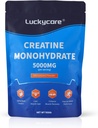 Luckycare Kreatin Monohydrat - 5000 mg Ren Micronized Kreatin - Kreatinpulverstöd för styrka och prestanda - 100 portioner, 500G