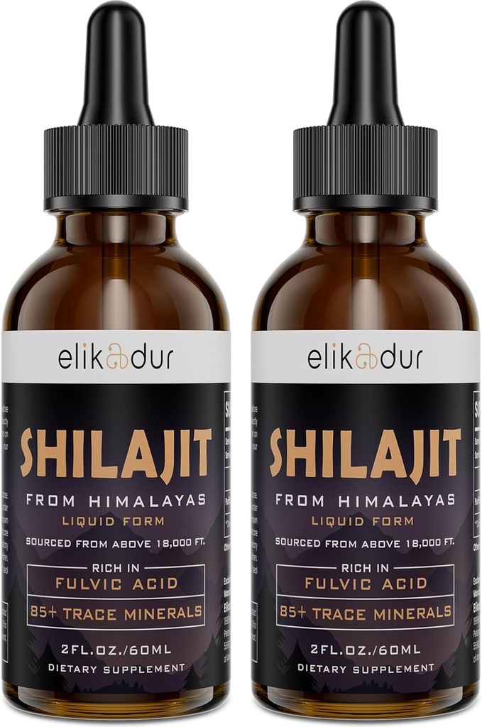 Shilajit Resin Organic Liquid Supplement, Shilajit Himalayan Organic, Shilajit Liquid Drop, Shilajit Drop Contain 85 Trace Minerals, Alternativ till Resin & Capsules,120 ml