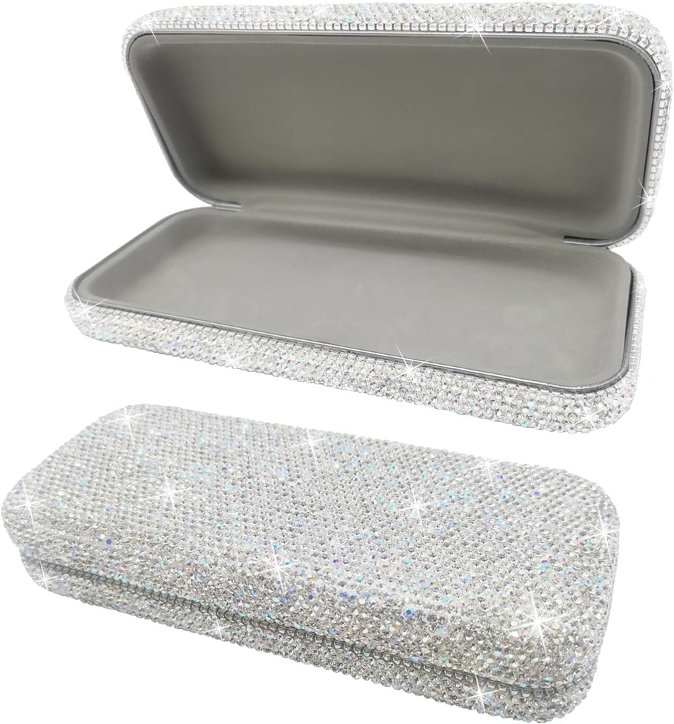 Bling Sunglasses Case,Shiny Diamond Sunglasses Hard Case Cute Glasses Case, Rhinestone Eyeglas Case för kvinnor
