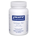 Rena inkapslingar Ginkgo 50 160 mg | Ginkgo Biloba Supplement för att stödja syre, blodcirkulation och milda minnesproblem associerade med åldrande * 120 kapslar