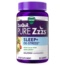 ZzzQuil PURE Zzzs De-Stress 2mg Melatonin Gummies, sömnhjälpmedel för vuxna, Ashwagandha för Stress Support, 60 Gummies