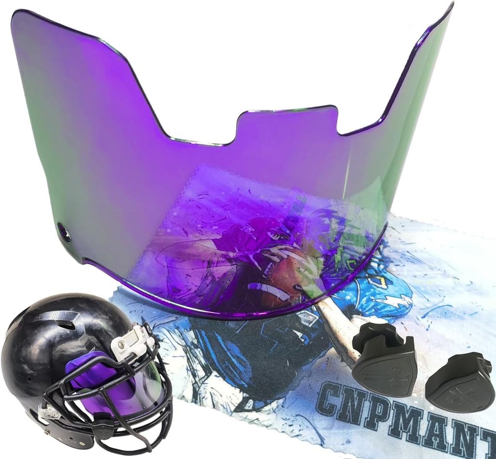 No Fog Football Visor, Youth and Adult Football Helmet Viosor. Ansiktsskydd Visor för fotboll Hjälm Tillbehör, Shock Resistance, Scratch Resistant, UV Block, Reduces Glare, OK Clarity