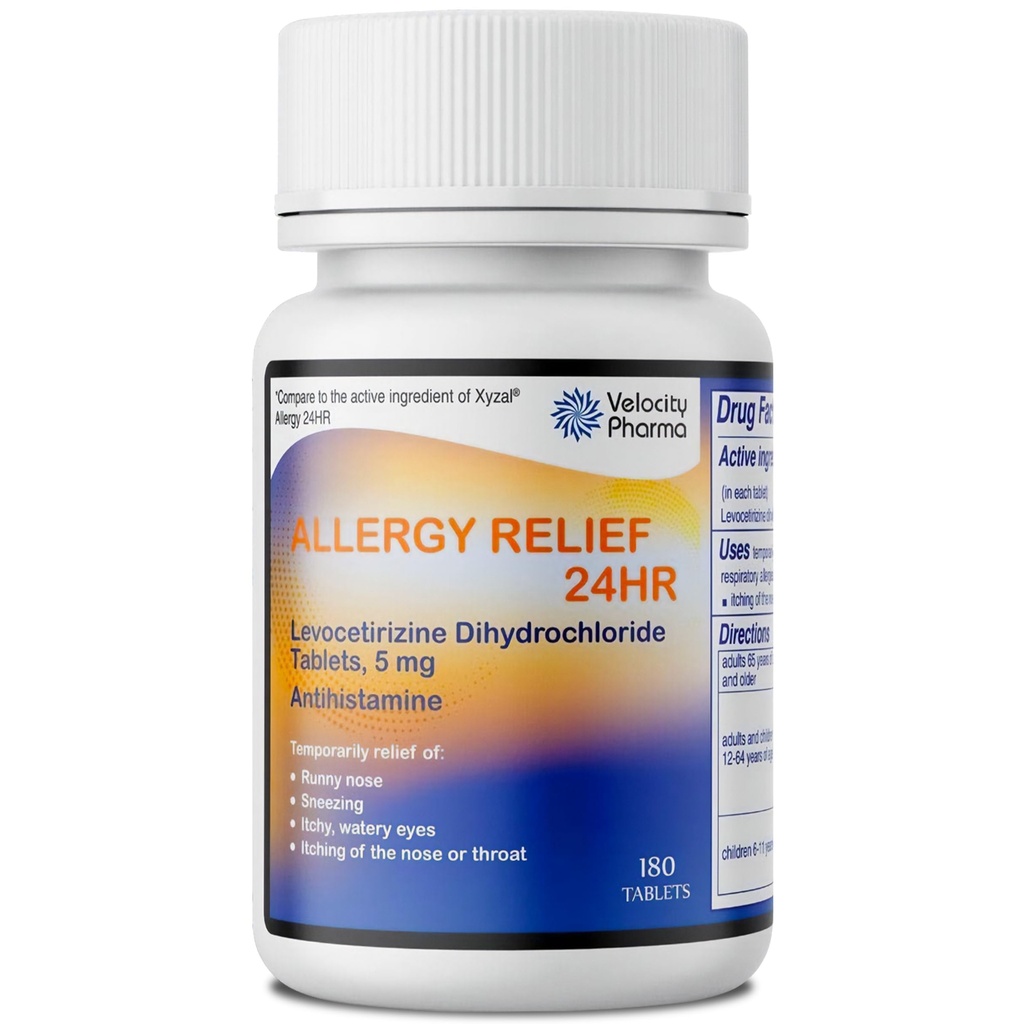 Levocetirizin Dihydrochloride 5mg USP tabletter, 24 timmars allergihjälp icke-drowsy Antihistamin, 180 greve