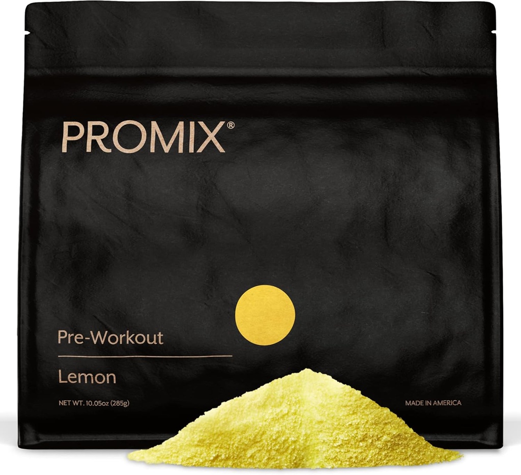 Promix Pre-Workout Powder, Lemon - Maximera fokus och prestanda - Hjälper Muscle Gain, Endurance & Enhanced Energy - Vitamin B12, koffein, Beta-Alanine & L-Tyrsosine - Gluten & Dairy-Free