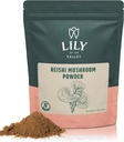 Lily of the Valley Reishi Mushroom Powder - Perfekt för kaffe, Smoothie och Shakes - Adaptogenic Mushrooms - Vegan & Gluten-Free - Packad i återförsäljningsbar påse (4oz, 113g)